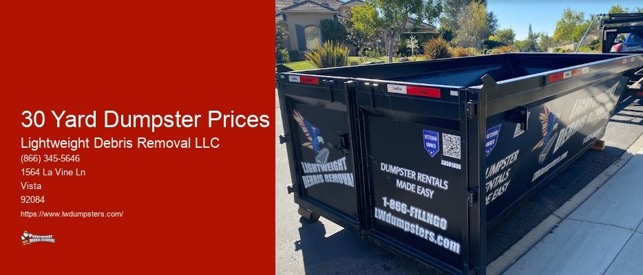 30 Yard Dumpster Prices